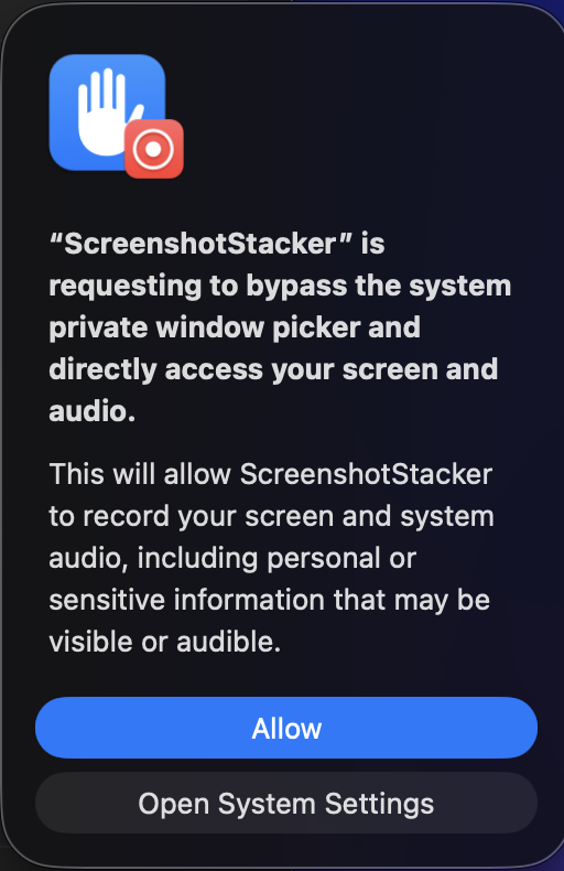 Screen Recording Request