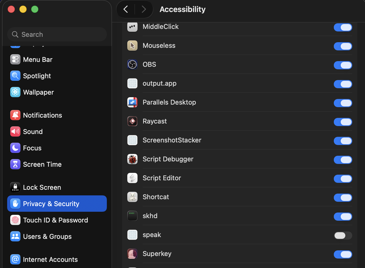 Accessibility Settings